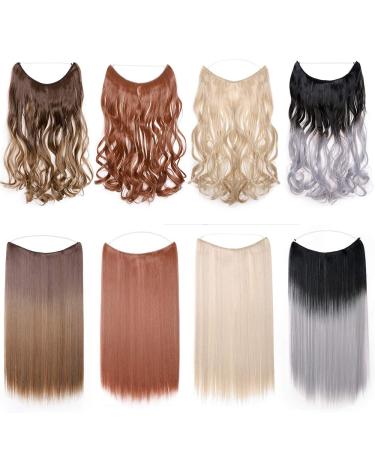 Buy Silk-Co Adjustable Hair Extensions with Rubber Band | Invisible Cord | Medium Brown & Silver Gray | 50cm for Women - Buy Online on GoSupps.com