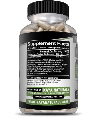 Kaya Naturals Colon Sweep | 30-Day Colon Cleanser Detox for Weight Management with Herbs & Probiotics - 60 Capsules - Buy Online on GoSupps.com