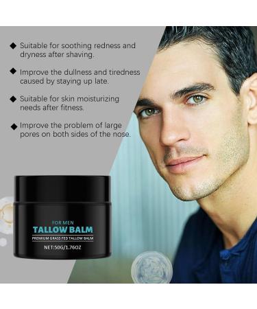 VKaoess Wrinkle Defense Tallow Balm for Men Grass Fed Beef Tallow Face Moisturizer Moisturizing Face Cream for Men Unscented Whipped Tallow Balm for Skin Care 50g 2 Quantity - Buy Online on GoSupps.com