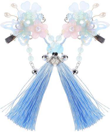 Beaupretty Chinese Side Clip with Tassel 1 Pair Butterfly Flower Bell Hair Clip Barrette Vintage Bride Wedding Hair Traditional Costume Kimono Hanfu Headpiece - Buy Online on GoSupps.com
