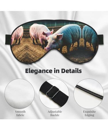 Shop Pigs in Farm Print Unisex Sleeping Eye Mask | Soft Comfortable & Light-Blocking for Relaxation - Buy Online on GoSupps.com