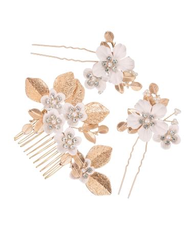 PLAFOPE 1 Set Leaves and Flowers Hair Comb Hair Comb Clip Girl Headpieces for Wedding Decorative Hair Combs Hair Accessories for Women Headpiece for Wedding Decoration Bridal Headpiece