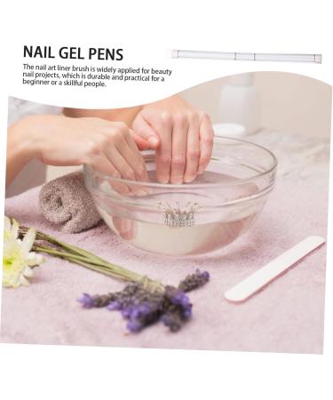 Housoutil Pull Line Nail Art Pen Nail Art Pens Acrylic Nail Brush Nail Art Liner Brush Manicure Tool Nail Art Painting Nail Tech Accessories Point Marking Pen White Metal Painted Paint Pen - Buy Online on GoSupps.com