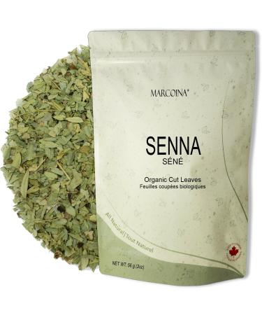 Organic Senna Leaves Herbal Loose Tea by Marcoina - Cut Leaves 56g in Resealable Bag Caffeine-Free Tea from India - Known as Cassia angustifolia Tinnevelly senna s n 2oz. Senna Organic Cut Leaves 56g(2oz)