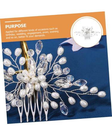 Ipetboom Bridal Pearl Comb Hair Comb Women's European and American Rhinestone - Buy Online on GoSupps.com