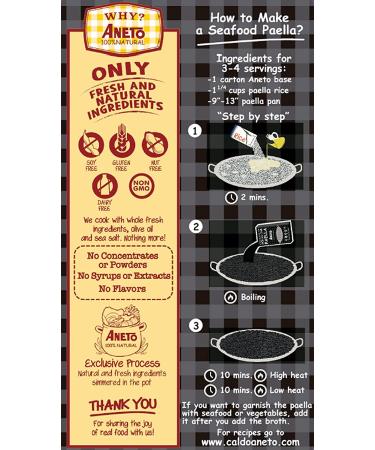 Aneto Squid Ink Paella Cooking Base Broth - 33.8 Fl Oz (1 Pack), 100% Natural Ingredients - Buy Online on GoSupps.com
