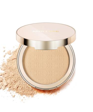 MISTINE Pressed Powder Compact 24H Oil Control Face Powder Compact Waterproof Talc Free Finishing Powder Makeup Matte Finish -Natural Ivory