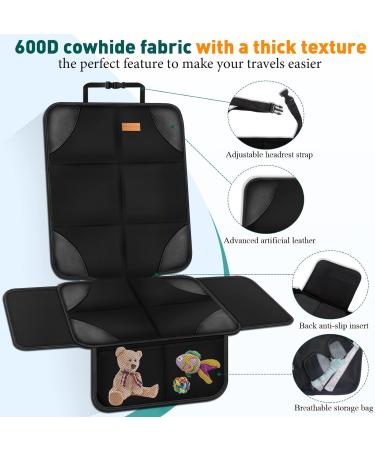 Bacgnyer Car Seat Protector | Thickest Padded 600D Fabric, Waterproof & Non-Slip | 2pcs Shiny Black | Child Seat Protection for Babies, Toddlers, Children - Buy Online on GoSupps.com