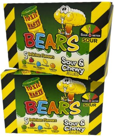 Toxic Ultra Sour Gummy Bears Assorted Fruit Flavors 5 Flavors per Box Pack of 2 - Buy Online on GoSupps.com