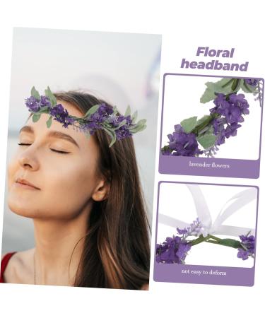 MUSISALY Floral Crown Flower Girl Tiara Flower Crowns for Flower Crown Green Bridal Hair Accessories Fairy Headband Hair Coils Fiesta Headbands Purple Garland Flowers Bohemia Bride - Buy Online on GoSupps.com