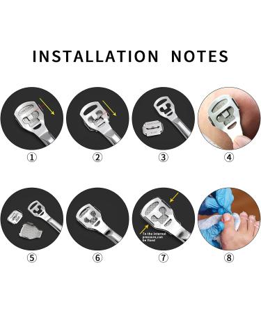 Bestomrogh 5 Foot Razor & Pedicure Set - Professional Corneal Foot Fish Fork with 10 Replacement Blades & Case - Ideal for Smooth Healthy Feet - Buy Online on GoSupps.com