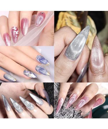 MIZHSE Crystal Cat Eye Gel Nail Polish Set with Cat Eye Gel, Glitter, and 2 Magnet Sticks - Sparkle and Shine with this UV LED Nail Art Gift Set - Buy Online on GoSupps.com
