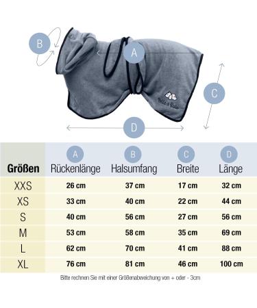 Bella & Balu Dog Bathrobe - Absorbent Microfiber Bradge Towel for Dogs | Blue M & XL Gray - Perfect for Bathing Swimming & Rain - Buy Online on GoSupps.com