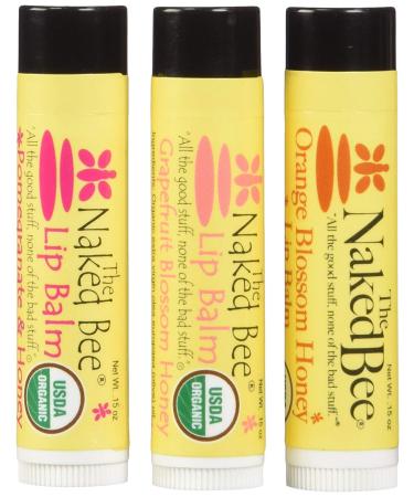 The Naked Bee Lip Balm in Orange Blossom Honey Grapefruit Blossom Honey and Pomegranate & Honey 0.15 oz 3 Pack - Buy Online on GoSupps.com