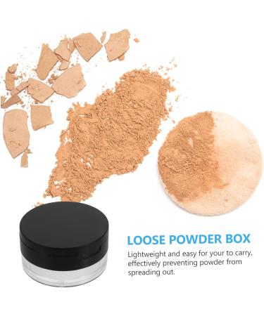 WOONEKY 2pcs Elastic Mesh Loose Powder Box Portable Powder Case Makeup Powder Case Mirror Brackets Abs Black - Buy Online on GoSupps.com