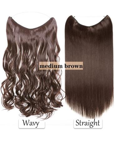 Shop 61 cm Smooth One Piece Human Hair Extensions - No Clip Remy Invisible Headband - 100g Light Brown Hair Pieces for Women - Buy Online on GoSupps.com