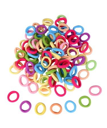 Baby Hair Bands Kids Toddler 100 Pieces Colored Soft Small Tiny Elastic Hair Ties Rubber Bands Hair Bands Ponytail Holders for Baby Girls (Colourful (100PCS))