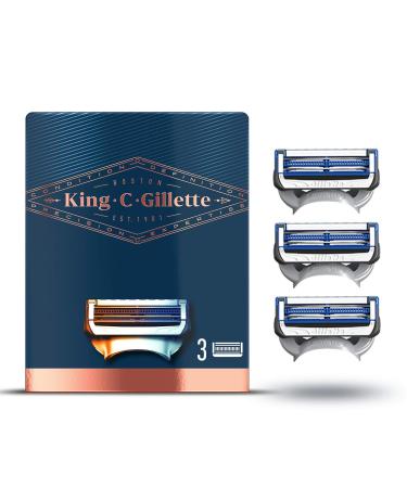Gillette King C. Men's Razor Blades for Neck, 3 Blades - 20 Litres 3 Count (Pack of 1)
