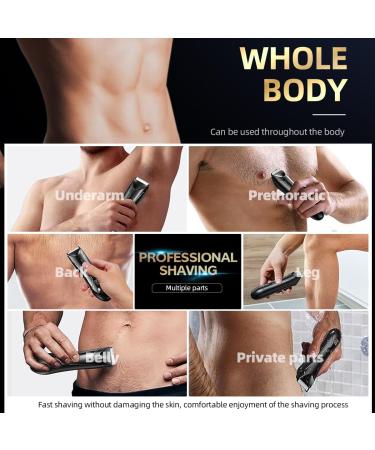 Hair Clippers for Men Men's Body Hair Trimmer Waterproof Shaver Professional Beard Razor Rechargeable Hair Removal Bikini Trimmer with Base - Buy Online on GoSupps.com