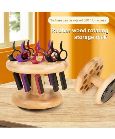Rubber Wood Rotating Storage Rack Hairdressing Scissors and Comb Organizer Multi-Purpose Storage Rack for Home Salon Use - Buy Online on GoSupps.com