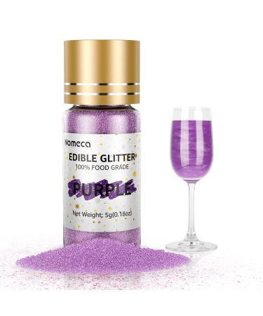 Edible Glitter for Drinks, Nomeca 5g Edible Shimmer for DIY Wine Cocktails Champagne Beverages, Food Grade Coloring Gold Glitter Dust Kosher & HALAL Certified, Vegan, Gluten Free, Nut Free Dye 3 - Purple