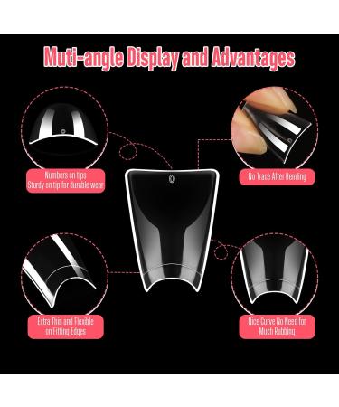 NOVO OVO 550 pcs Crystal Duck Feet Flare Nail Tips | Y2K Vibe Half Cover French False Nail Extension | 11 Sizes in BOX Packaging - Buy Online on GoSupps.com