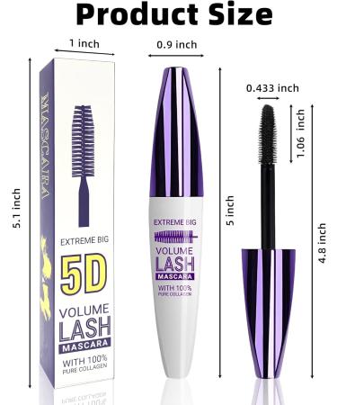 5D Brown Mascara Voluminous Waterproof-1Pcs Silk Fiber Tubing Mascara for Eyelashes Volume and Length Curling Eye Lash Longlasting Smudegproof Colored Mascara Liquid Lash Extensions Mascara for Women 02# Brown - Buy Online on GoSupps.com