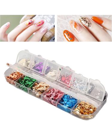 Nail Foil Flakes Sequin Set Nail Glitter Charm Ornaments Nail Art Decorations Glitter Accessories for DIY Craft Nail Art Design Manicure Decor - Buy Online on GoSupps.com