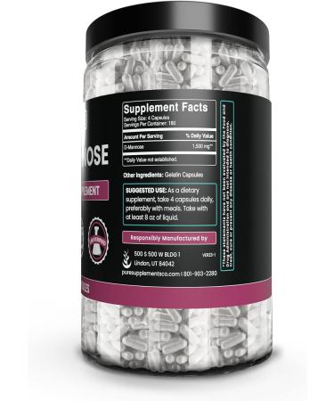 Pure Original D-Mannose 730 Capsules - No Magnesium or Rice Fillers - Lab Verified - Buy Online on GoSupps.com