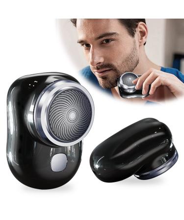 Mini Shaver Portable Electric Shaver, Electric Razor for Men, Pocket Size Portable Shaver Wet and Dry Mens Razor USB Rechargeable Shaver Charging Easy One-Button Use for Home, Car, Travel Black