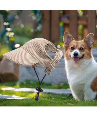 Predolo Pet Sports Hat - Fashionable Khaki XL Dog Solar Hat with Ear Holes | Sun Protection Dog Baseball Cap for Small Dogs - Buy Online on GoSupps.com