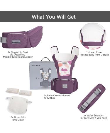 Bebear Baby Carrier - Ergonomic 6 in 1 Backpack for 0-36 Months | 3D Air Mesh Safety Approved Newborn to Toddlers (Purple) - Buy Online on GoSupps.com