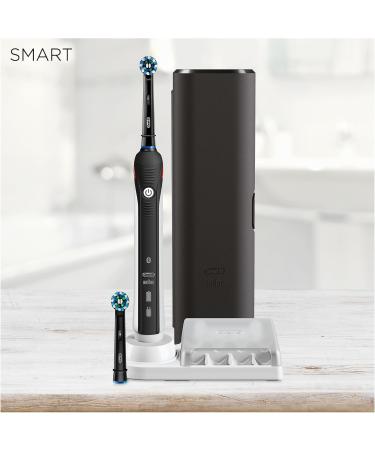 Oral-B Smart 4 4500 Black Electric Toothbrush - Rechargeable CrossAction 3 Modes 2 Brush Heads Premium Travel Case & Deep Cleaning Toothpaste for Gums - Buy Online on GoSupps.com