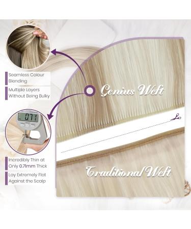 Buy Laavoo Real Hair Extensions - Ash Blonde #P18/613 - 45cm Virgin Hair Sew-In 25g Light Blonde Highlights - Buy Online on GoSupps.com