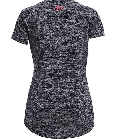 Under Armour Girls' Tech Big Logo Twist Short Sleeve T-Shirt - Black/Cerise - Medium - Buy Online on GoSupps.com
