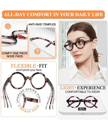 Stylish MARE AZZURO Round Reading Glasses 1.50 Women | Brown 1.5x Magnification - Buy Online on GoSupps.com
