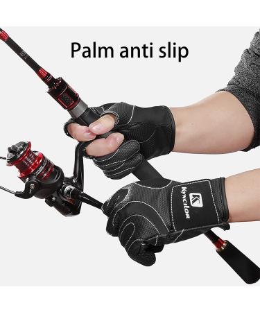 S5E5X Men's Neoprene Fishing Gloves with Rubber Grips | Fold Back Finger/Thumb Design | Ideal for Fishing, Camping, Climbing, Biking | Large Size - Buy Online on GoSupps.com