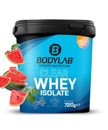 BODYLAB24 Clear Whey Isolate 720g of watermelon protein shake from up to 96% high-quality whey protein isolate refreshingly fruity drink whey protein powder can support the muscle building watermelon 720.00 g (1 Pack)