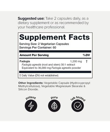 Premium Fadogia Agrestis Extract 36,000mg - 1200mg Per Serving - 120 Veggie Capsules - Third-Party Tested, Highly Purified & Bioavailable - Buy Online on GoSupps.com
