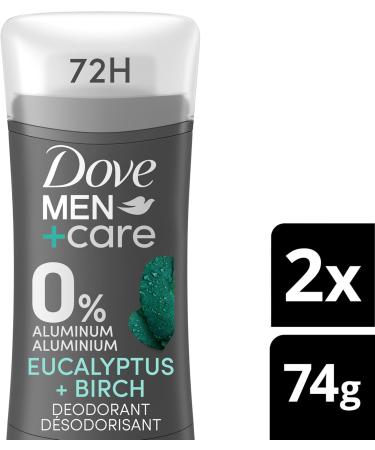 Dove Men+Care Deodorant Stick for 72h odour protection Eucalyptus + Birch with 0% Aluminium 74g x 4 pack Eucalyptus 74 g (Pack of 4) - Buy Online on GoSupps.com