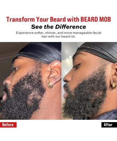 Beard Mob Growth Oil for Men | Thicker Longer Beard & Faster Growth | Paraben-Free All Skin Types | 2 Oz (Red - Buy Online on GoSupps.com