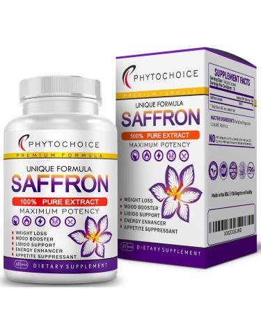 Pure Saffron Extract Natural Appetite Suppressant Supplement for Appetite Control and Healthy Weight Management-Best Hunger Craving Suppressant Saffron Capsules for Weight Loss for Women and Men