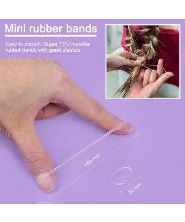 Elastic Hair Bands Set - 1000 Clear + 1000 Coloured Mini Rubber Bands for Kids, Girls, Children - Perfect for Braids, Wedding Hairstyles, Dreadlocks - Buy Online on GoSupps.com