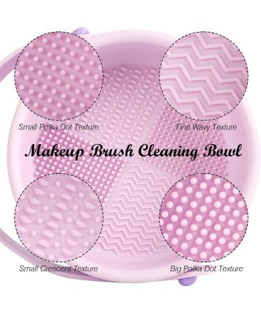 Silicone Makeup Brush Cleaner Mat 2 In 1 Hangable Makeup Brush Cleaning Bowl with Drying Makeup Brush Holder Multifunctional Cleaning Tools for Makeup Brushes Makeup Sponge Powder Puff (Purple) - Buy Online on GoSupps.com