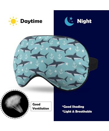 Shark Nautical Anchor Sleep Mask - Adjustable Strap Eye Cover for Yoga, Travel, and Naps - Buy Online on GoSupps.com