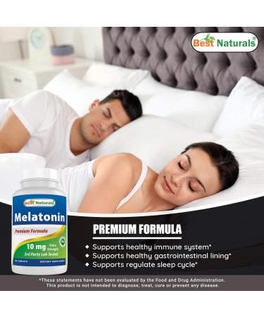 Best Naturals Melatonin 10mg Tablets - Non-GMO Sleep Aid - 120 Count - Buy Online on GoSupps.com