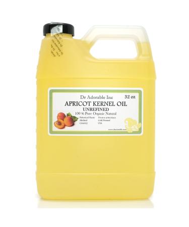 Dr Adorable - 32 Oz - Apricot Kernel Oil UNREFINED - 100% Pure Natural Organic Cold Pressed
