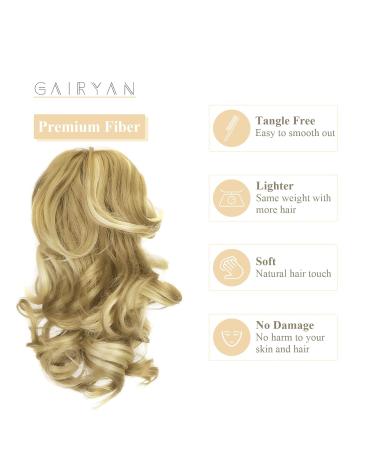 Buy Gairyan 30cm Ponytail Hair Extensions - Long Curly Claw Clip in Synthetic Wavy Hair (Sandy Blonde & Bleached Blonde) - International Shipping Available - Buy Online on GoSupps.com