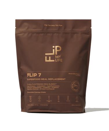 Flip My Life Flip 7 Natural SuperFood Plant-Based Protein Complete Meal Replacement to Support Healthy Gut 7 Mega Nutrient Rich Blends all in one to AGE BETTER - Chocolate
