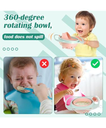 Baby Universal Gyro Bowl - Non Spill Feeding Bowl for Toddler | 360 Rotation Kids Bowl (1Pcs Light Green) - Buy Online on GoSupps.com